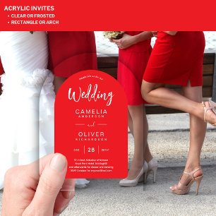 Invitations En Acrylique Mariage Acrylique Arc Blanc Rouge Invite Moderne