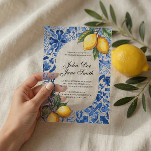 Invitations En Acrylique Mariage Acrylique au Citron Méditerranéen
