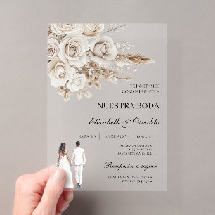 Invitations En Acrylique mariage acrylique avec mariée et marié