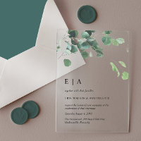 Mariage acrylique invite Eucalyptus