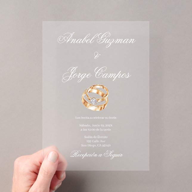 Invitations En Acrylique Mariage acrylique mariage or (In situ (ordinateur de poche))