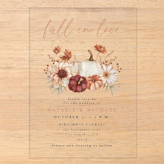 Invitations En Acrylique Mariage Amour Floral Bohème de Bourgogne