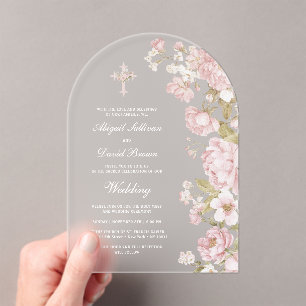 Invitations En Acrylique Mariage Arch Floral Fardé