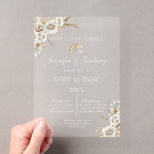 Invitations En Acrylique Mariage bohème en acrylique givré