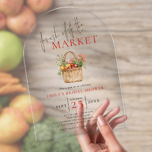 Invitations En Acrylique Mariage Champêtre Frais du Marché