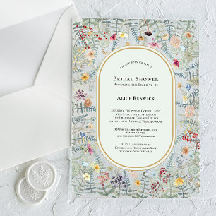 Invitations En Acrylique Mariage Champêtre Vintage Fleur de Menthe Verte