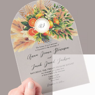 Invitations En Acrylique Mariage Citrus