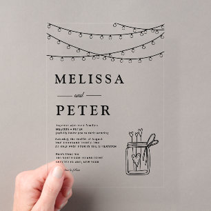 Invitations En Acrylique Mariage classique minimaliste Garland