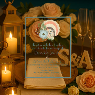 Invitations En Acrylique Mariage Coquillage du Littoral