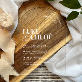 Invitations En Acrylique Mariage d'arc unique à main simple tiré