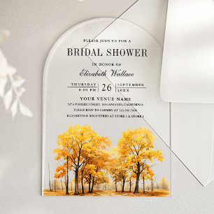 Invitations En Acrylique Mariage de Chêne d'Automne