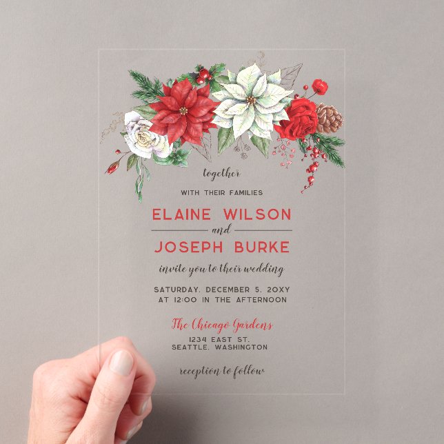 Invitations En Acrylique Mariage de cône de pin de feuillage hivernal Rusti (In situ (ordinateur de poche))