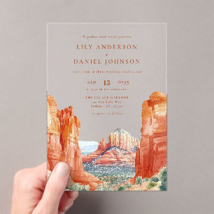 Invitations En Acrylique Mariage de destination aquarelle dans les montagne