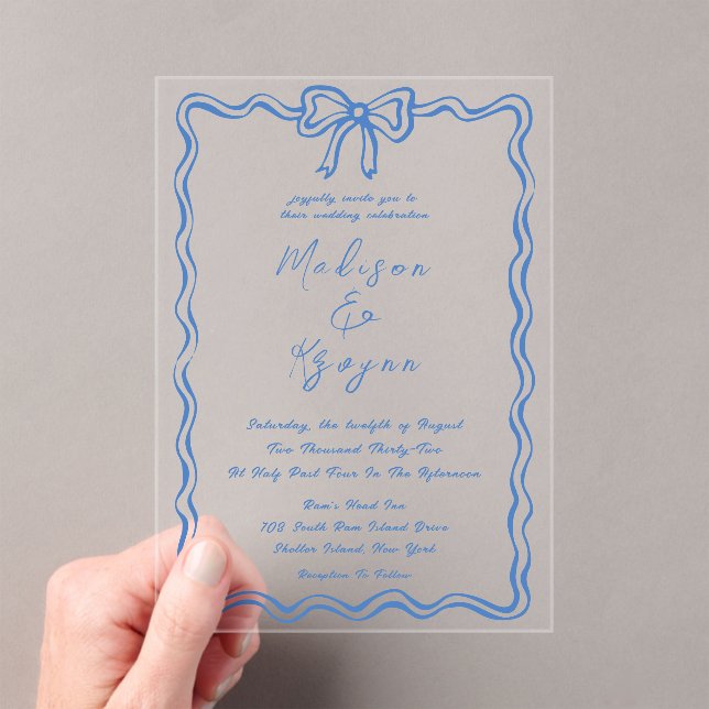 Invitations En Acrylique Mariage de gribouillis à main tiré (In situ (ordinateur de poche))
