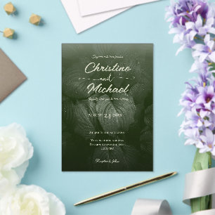 Invitations En Acrylique Mariage de printemps à la feuille verte