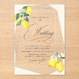 Invitations En Acrylique Mariage d'été Rustique Citrus Boho