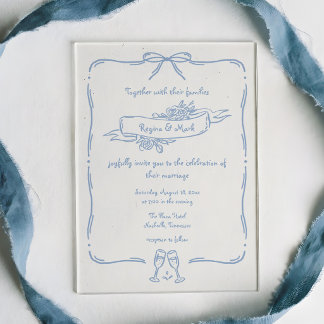 Invitations En Acrylique Mariage Doodle Amusant et Original