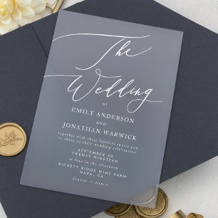 Invitations En Acrylique Mariage Élégant Blanc Moderne