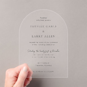 Invitations En Acrylique Mariage Élégant Classique