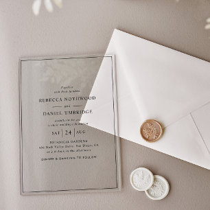 Invitations En Acrylique Mariage élégant et minimal