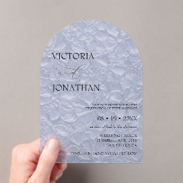 Invitations En Acrylique Mariage élégant floral bleu