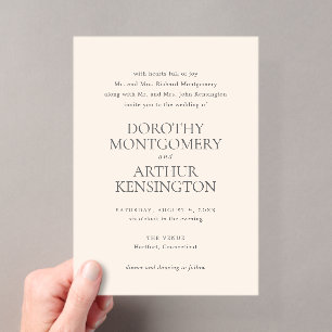 Invitations En Acrylique Mariage Élégant Neutre et Terreux Moderne