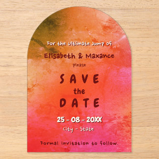 Invitations En Acrylique Mariage élégant sur skateboard vintage en terre cu