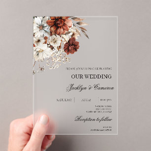 Invitations En Acrylique Mariage en terre cuite