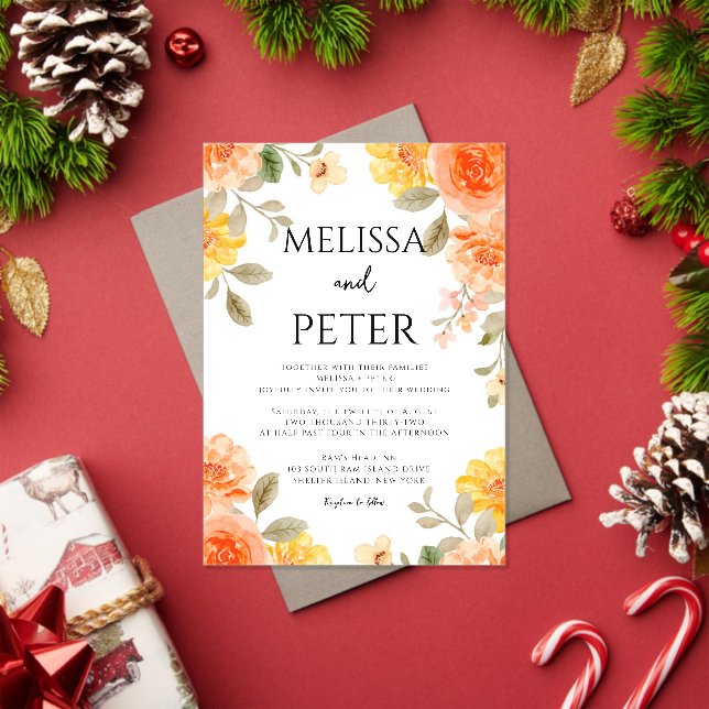Invitations En Acrylique Mariage fleur sauvage (Insitu (vacances))