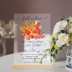 Invitations En Acrylique Mariage Fleur Sauvage Champêtre de Champignon d'Au
