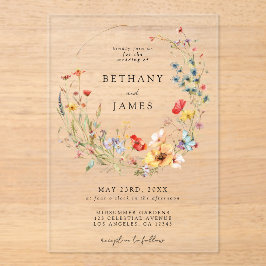 Invitations En Acrylique Mariage Fleur sauvage Fairy Tale