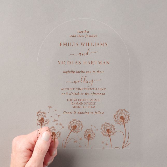 Invitations En Acrylique Mariage Fleur sauvage rustique (In situ (ordinateur de poche))