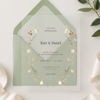 Invitations En Acrylique Mariage Fleurs Élégantes Minimalistes