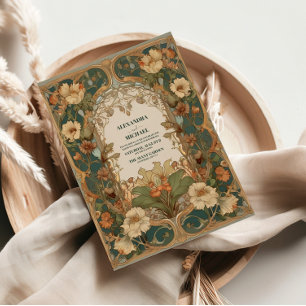 Invitations En Acrylique Mariage Flora Art Nouveau Vintage