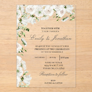 Invitations En Acrylique Mariage floral