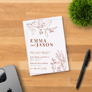 Invitations En Acrylique Mariage floral