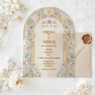 Invitations En Acrylique Mariage Floral Art Nouveau