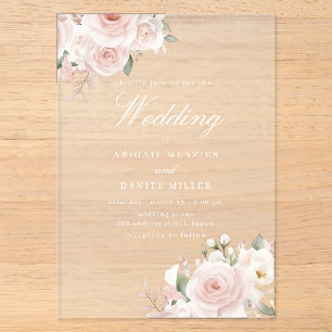 Invitations En Acrylique Mariage Floral Merveilleux Teint Divin
