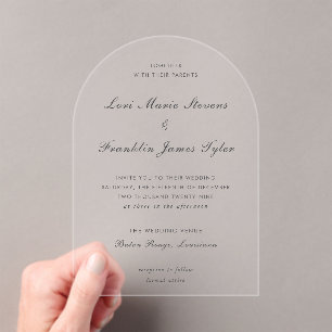 Invitations En Acrylique Mariage Formel Élégant
