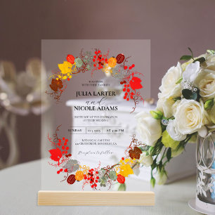 Invitations En Acrylique Mariage Français Kissed Sweet Berry Raisins