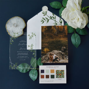 Invitations En Acrylique Mariage Géométrique Botanique Moderne Acrylique