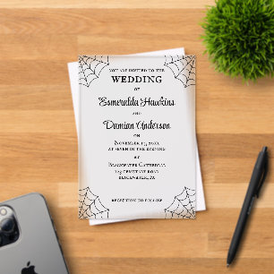 Invitations En Acrylique Mariage gothique noir et blanc