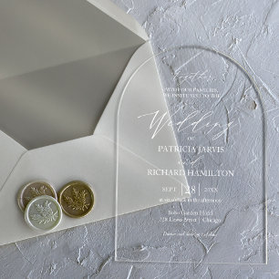 Invitations En Acrylique Mariage Minimaliste Élégant