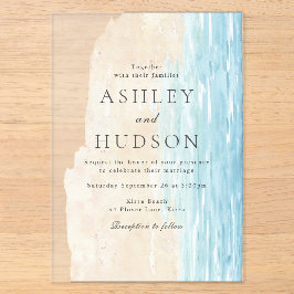 Invitations En Acrylique Mariage moderne All Seasons Beach
