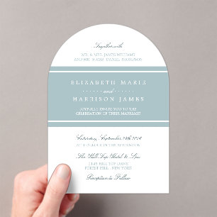 Invitations En Acrylique Mariage Moderne Bleu Oeuf de Canard