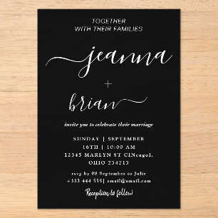 Invitations En Acrylique Mariage Moderne Calligraphie Acrylique Invitations