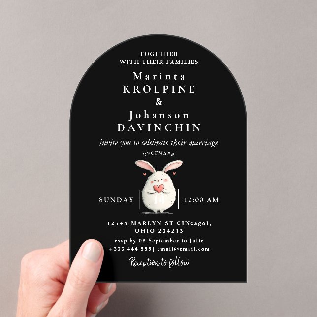 Invitations En Acrylique Mariage Moderne Calligraphie Acrylique Invitations (In situ (ordinateur de poche))