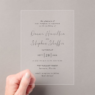Invitations En Acrylique Mariage moderne Donna