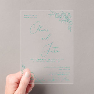 Invitations En Acrylique Mariage Peony Elegance