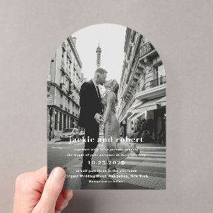 Invitations En Acrylique Mariage photo moderne minimal